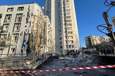 Homes and a hospital suffer severe damage following a Russian attack on Odesa City, Ukraine, on 18 January 2025.